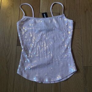 Sequin Embellished Light Pink Top